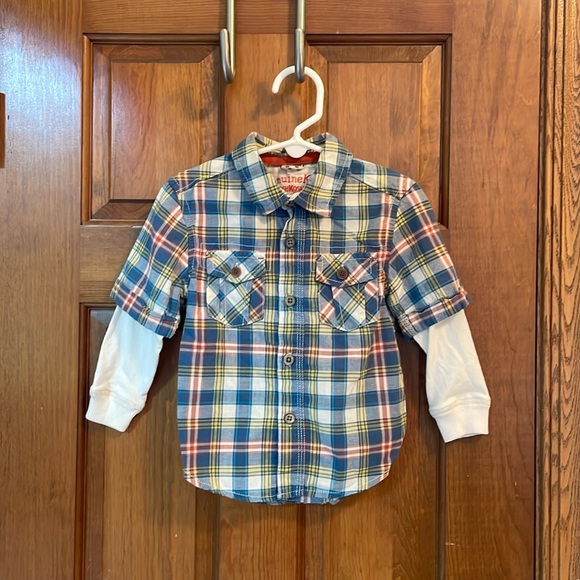 Oshkosh Long Sleeve Button Down Toddler Boy Plaid Button Down Shirt - Size 24M - Picture 1 of 5